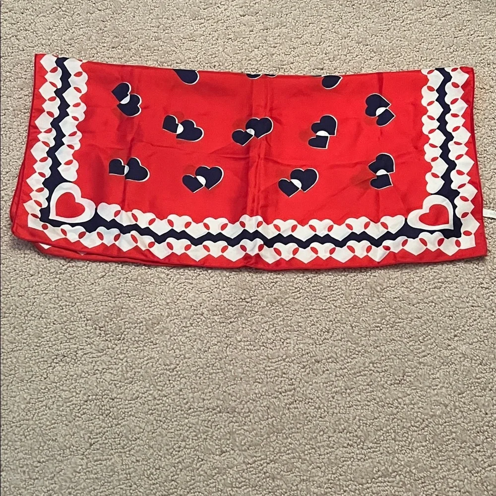 Vintage Maisonaix Silk Heart Scarf